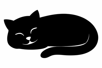 black and white cat silhouette, cat vector illustration, cats silhouette, animal silhouette isolated vector Illustration, png, cat icon