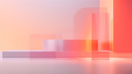 Minimalist Architectural Geometry with Vibrant Gradients and Shapes