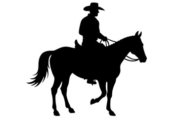 black and white cowboy silhouette, cowboy vector illustration, cowboy silhouette, horse silhouette isolated vector Illustration, png, cat icon	