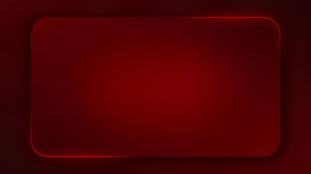 Animation loop of round edge red gradient frame with a glowing and moving rim light