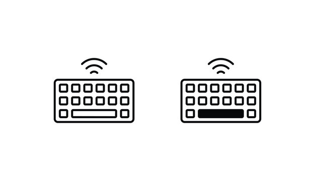 Wireless Keyboard icon design with white background stock illustration
