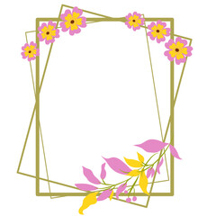 Flower wedding square frame