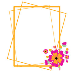 Flower wedding square frame