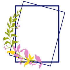 Flower wedding square frame