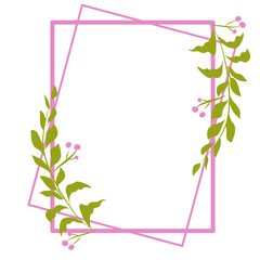 Flower wedding square frame