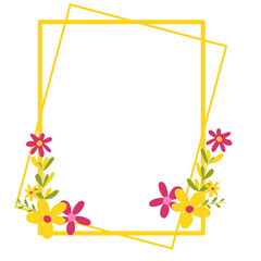 Obraz premium Flower wedding square frame