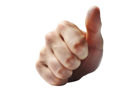 Close-up of a hand pointing with forefinger