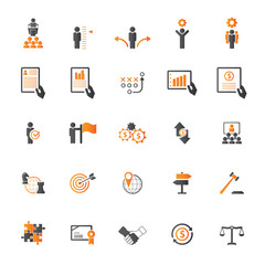 Universal business management and human resources icon set. Universal icons for web and mobile. Vector.	