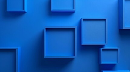 a blue square boxes on a blue wall