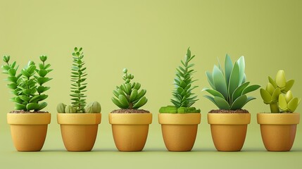 Obraz premium Small plant in a pot, minimalist 3d render