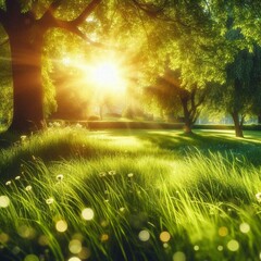 sun rays in the forest