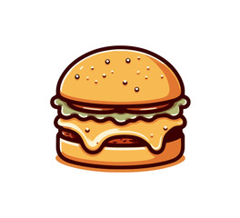 cheeseburger hand drawn vector illustration vintage