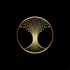 Minimalist Luxury Trees Logo Vector Illustration