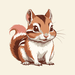 Cute Chipmunk Vector Illustration