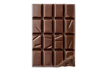 Chocolate bar isolated on transparent background