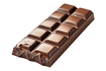 Chocolate bar isolated on transparent background