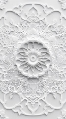 Islamic background with white Arabian pattern craft with copy space