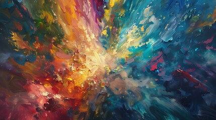 With each brushstroke, a kaleidoscope of colors emerges on the canvas, as liquid joy flows freely, creating a vibrant tapestry of imagination.