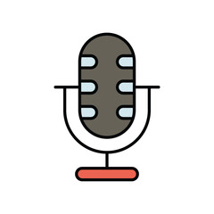 microphone icon with white background vector stock illustration