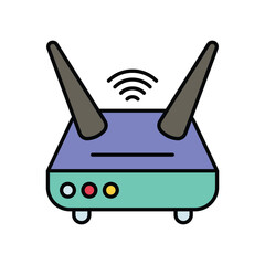 router icon with white background vector stock illustration