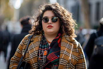 Stylish street fashion photos featuring curvy women, embracing all sizes