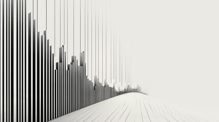 Obraz premium Minimalistic line art featuring a series of parallel lines in varying thicknesses on a light background. The simplicity and precision of the design create a modern and sophisticated look, making it