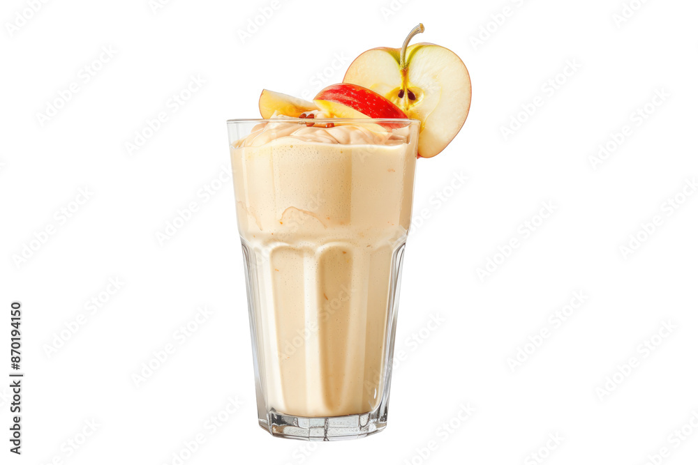 Wall mural Glass of apple smoothie isolated on transparent background