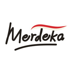 Merdeka Lettering. Indonesia Independence Day