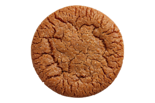 Ginger snap cookies isolated on transparent background