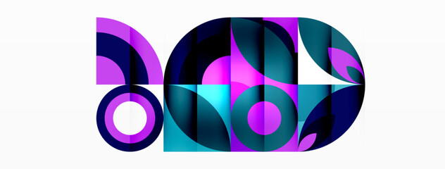 Circles and petals. Geometric beautiful abstract minimal template for Wallpaper, Banner, Background, Card, Book Illustration, landing page