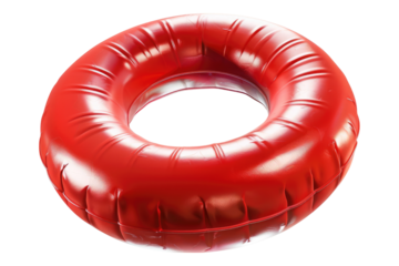 Inflatable ring for swimming isolated on transparent background