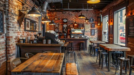 Industrial Chic Coffee Shop Interior