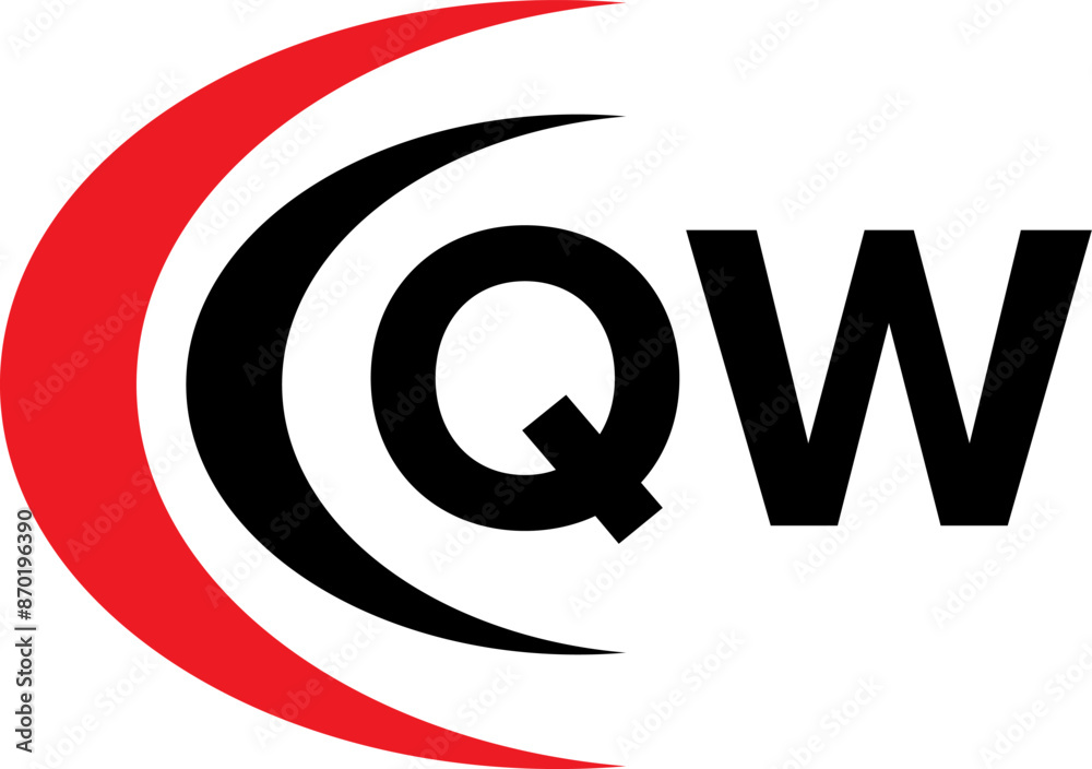 Fototapete qw letter logo design. qw creative letter logo design vector, qw letter initial logo design. qw mono