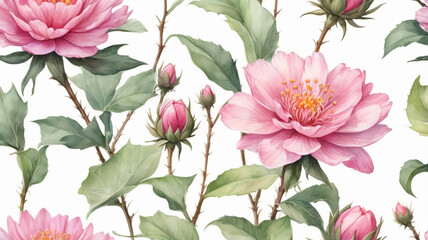 watercolor flower hand drawing background