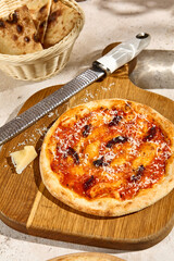Sunlit Focaccia with Sun-Dried Tomatoes and Parmesan, Summer Shadows