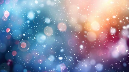 Obraz premium An abstract background featuring defocused bokeh lights with a blurred, colorful abstract on an unfocused background, resembling a falling snow effect.