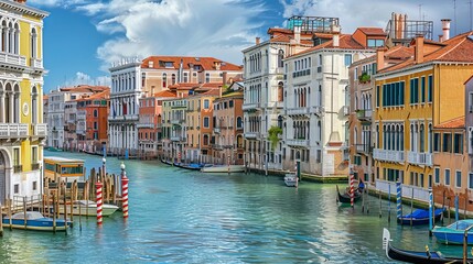 Obraz premium The architecture of Venice, Italy, showcases a unique blend of Gothic, Renaissance, and Byzantine styles
