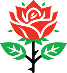 Naklejka premium Rose flower icon. rose flowers isolated on a white background. Rose vector, icon, logo, png, eps.