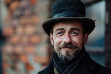 Friendly chimney sweep outdoor portrait