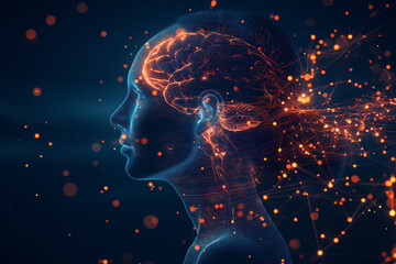 Fototapeta premium “Futuristic Neural Network Brain Concept” with a.i concept.