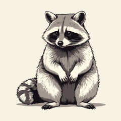 Detailed Raccoon Vector Illustration