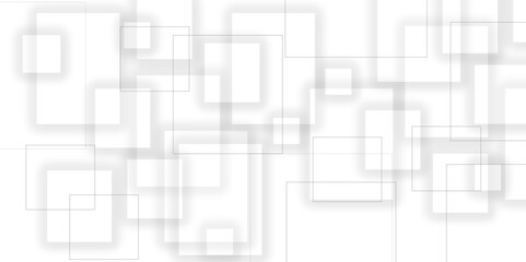 Abstract white and grey geometric overlapping square pattern background with shadow. paper texture design Abstract white background can use for design, background concept, vector illustration.