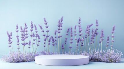 Blue Lavender booth, e-commerce product presentation background