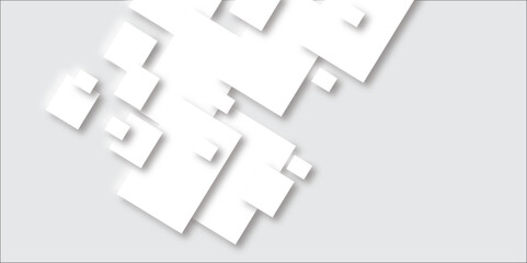 Abstract grey square shape with futuristic concept Embossed papercut background with neomorphism Abstract blurred background with Geometric light & white Space design concept.