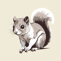 Detailed Vector Illustration of a Squirrel