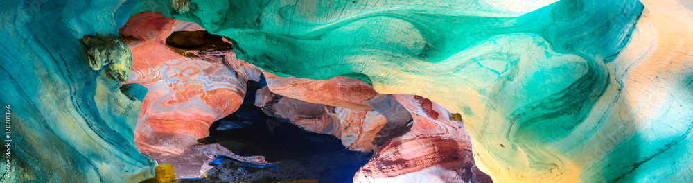 Sticker Panorama of Tham Luang Mae Sap