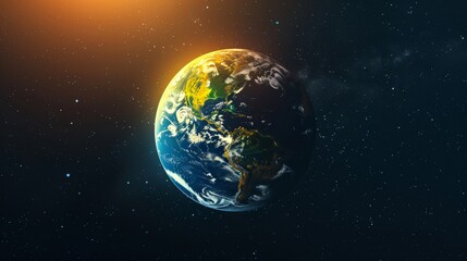 Obraz premium The rotation brings about the cycle of day and night, a fundamental rhythm that governs life on our planet.