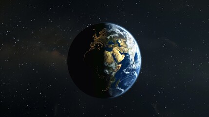 Fototapeta premium The rotation brings about the cycle of day and night, a fundamental rhythm that governs life on our planet.