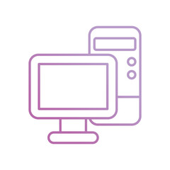 desktop icon with white background vector stock illustration