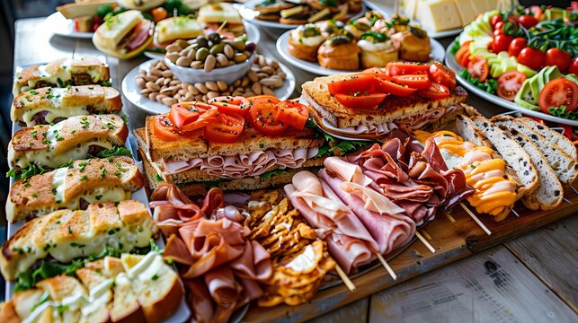 At a festive holiday gathering, a catering plate presents an array of delectable light snacks designed to please every palate.